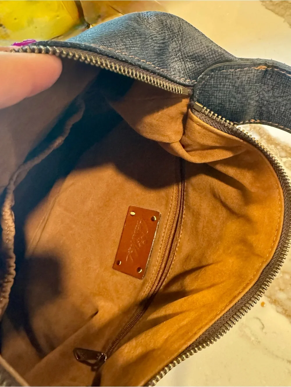 Patricia Nash Elia Hobo Blue Leather Shoulder Bag
